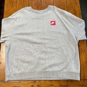 Nike Heather Gray Crewneck with Red Logo